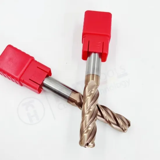 4-Flute Tungsten Carbide Flat End Mill Ball Type End Mills /Milling Cutter Blue Nano-Coated End Mill for Stainless Steel Alloy Quenched Milling Tool